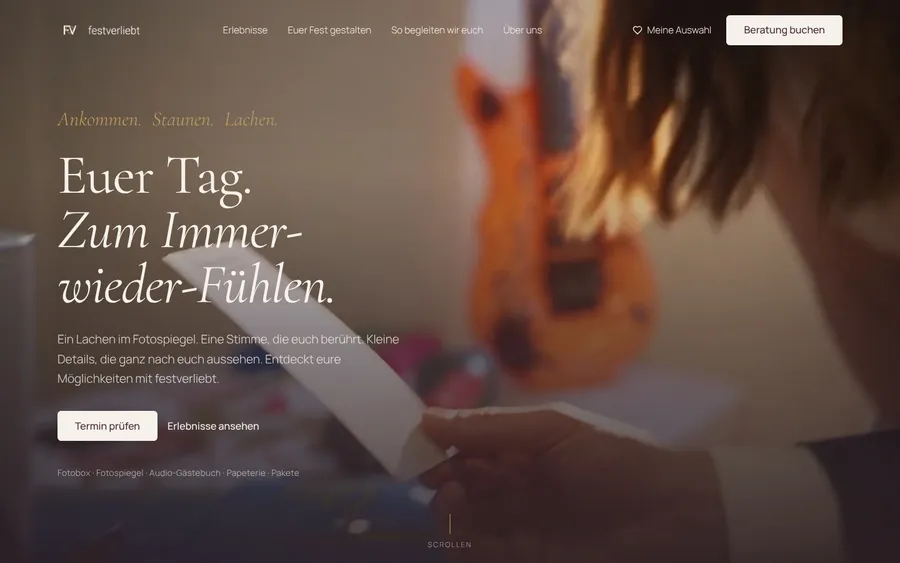 Vorschau der Website festverliebt