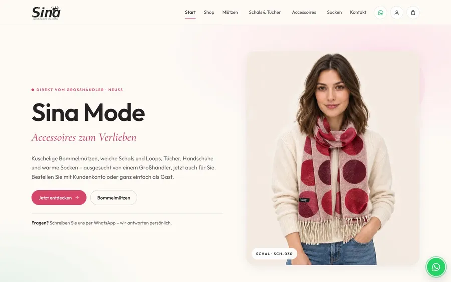 Vorschau der Website Sina Mode B2C